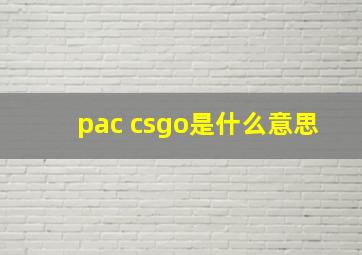 pac csgo是什么意思